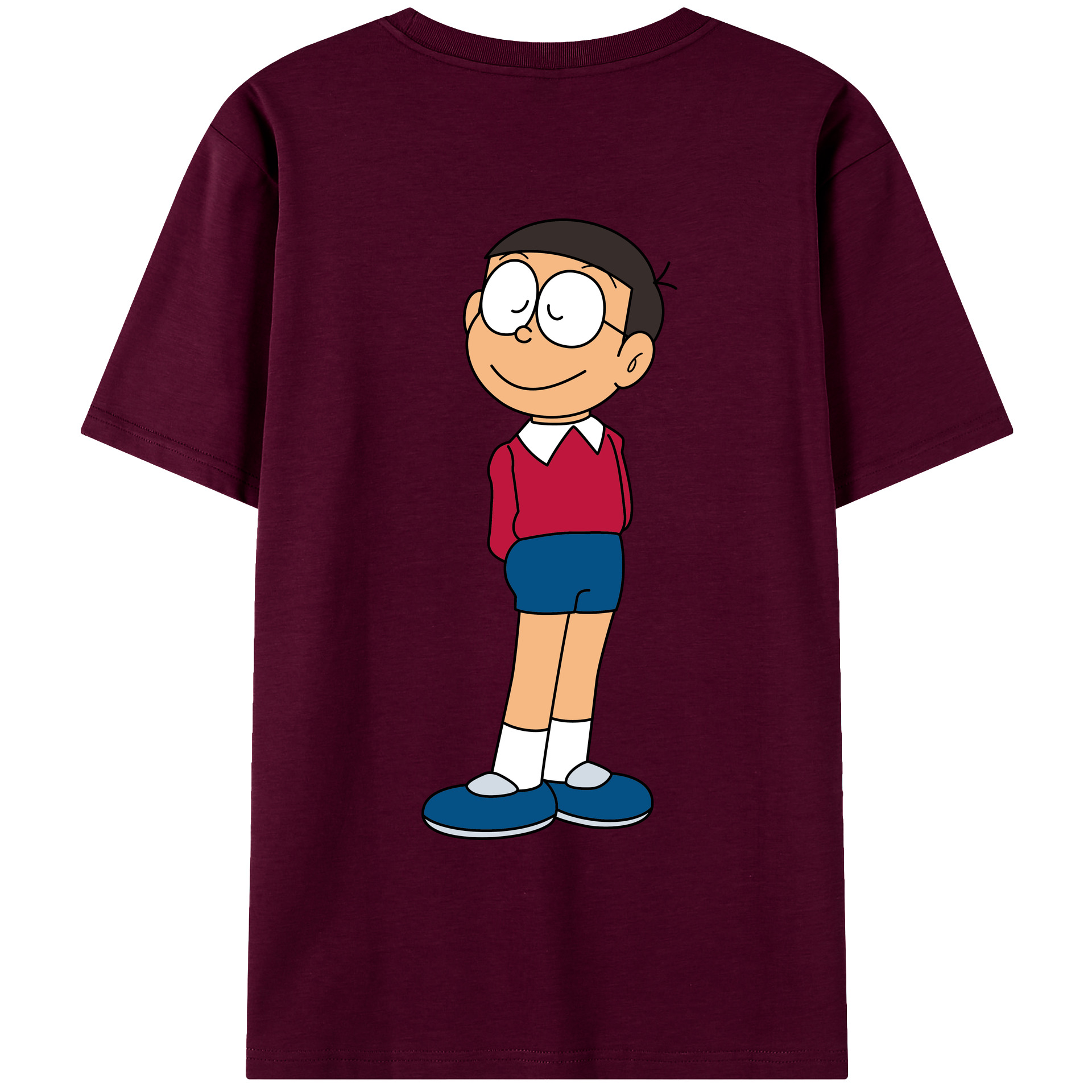 （画像用） ドラえもん 野比 のび太 Doraemon Nobita Nobi レディース半袖Tシャツ(バックプリント)
